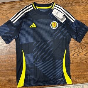 Authentic adidas Scotland soccer jersey- Kids Dark Blue and Yellow Soccer Jersey